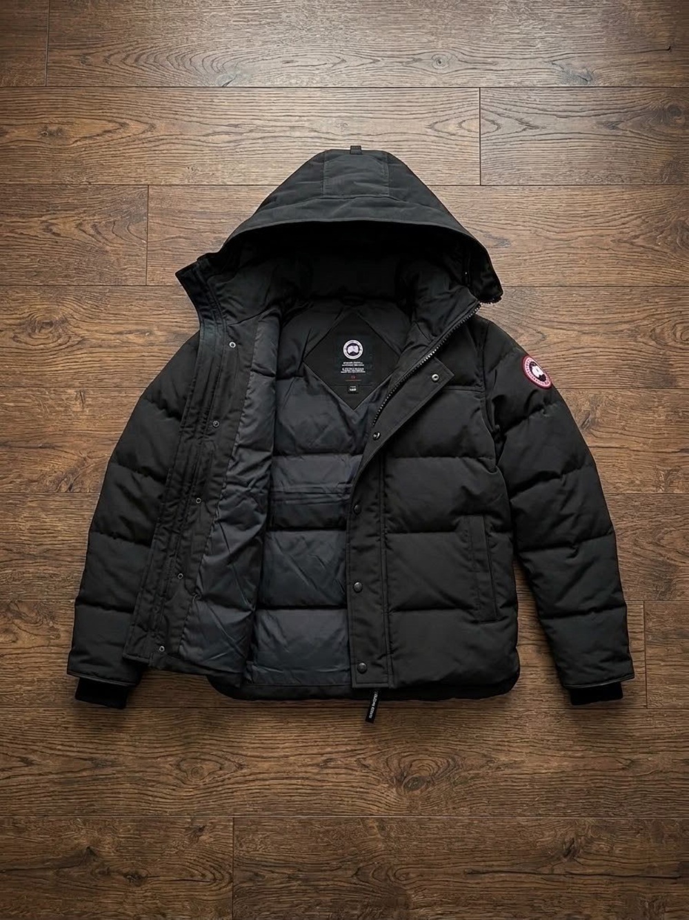 Canada Goose Black Hooded Men's Puffer Jacket